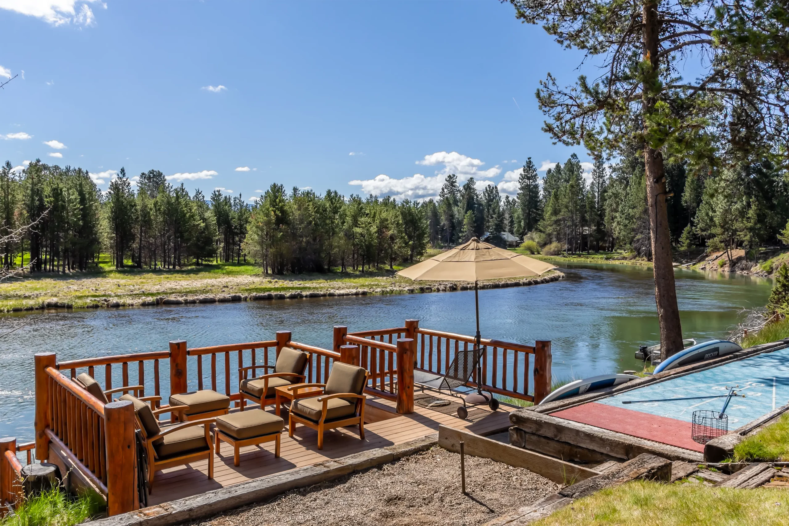 riverfront patio on private dock of Lunar Dr 56648 Bennington Properties