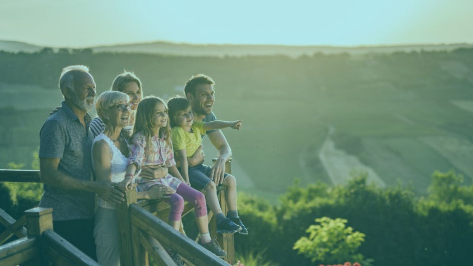 family enjoying the view while renting on a family loving vacation rental of Bennington Properties