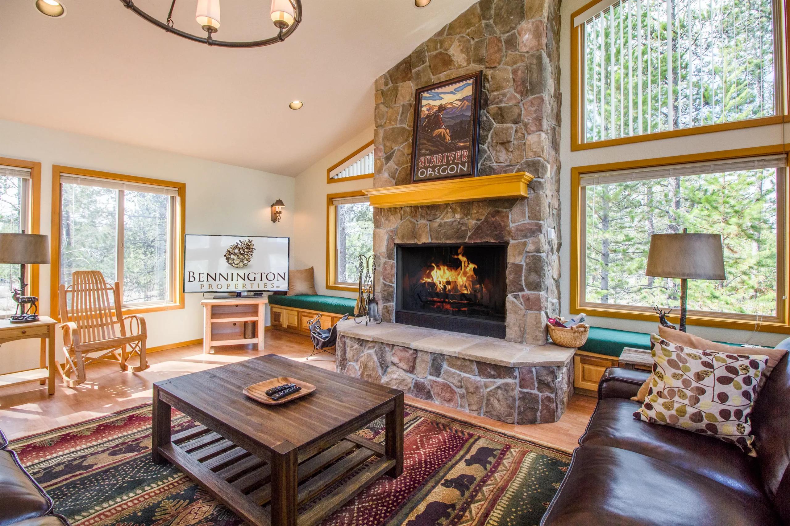 gas fireplace of Dixie Mountain 4 Bennington Properties